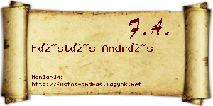 Füstös András névjegykártya